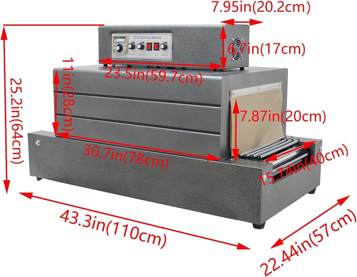Industrial Heat Shrink Tunnel Packaging Machine with Chain Conveyor for Efficient Shrink Wrap Solutions in Food, Beverage, and Product Packaging