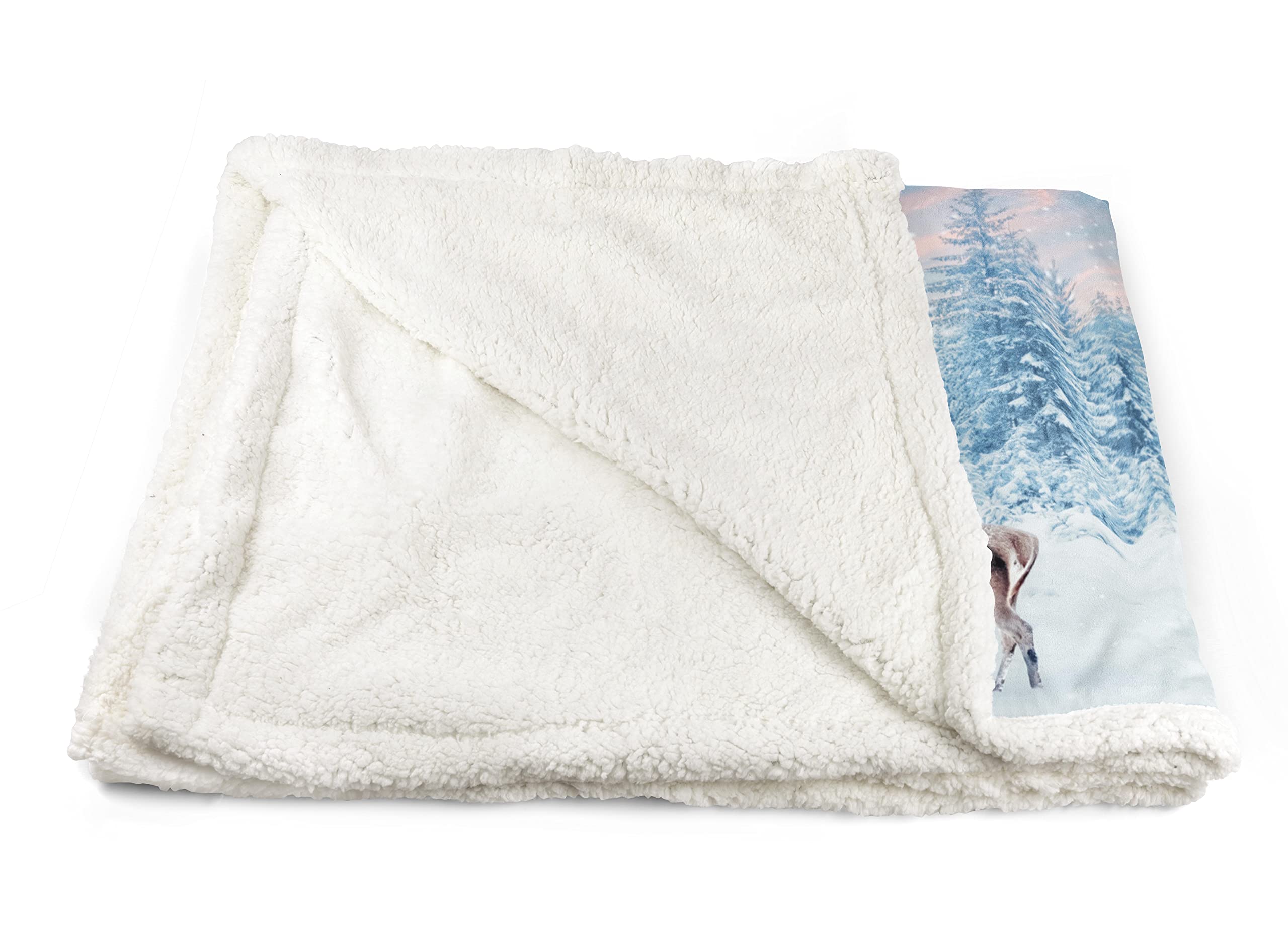 Tex family Plaid Coperta in Pile Sherpa Fantasy HD Coppia di cervi