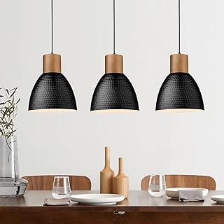 ELYONA 3 Pack Hammered Pendant Lights for Kitchen Island 7” Small Meta...