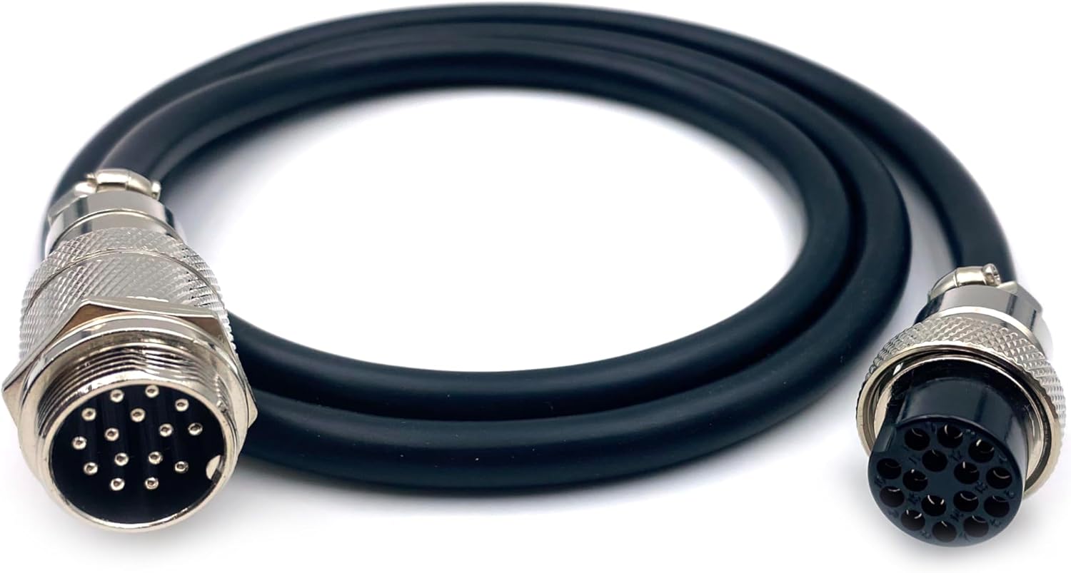 9.84ft GX20 15 Pin Male to Female Cable, GX20 15Pins Female to Male Head Aviation Cordset Electrical Connector Panel Mount Circular Metal Adapter Cordset for Ships 5A 200V 22AWG (3meter)