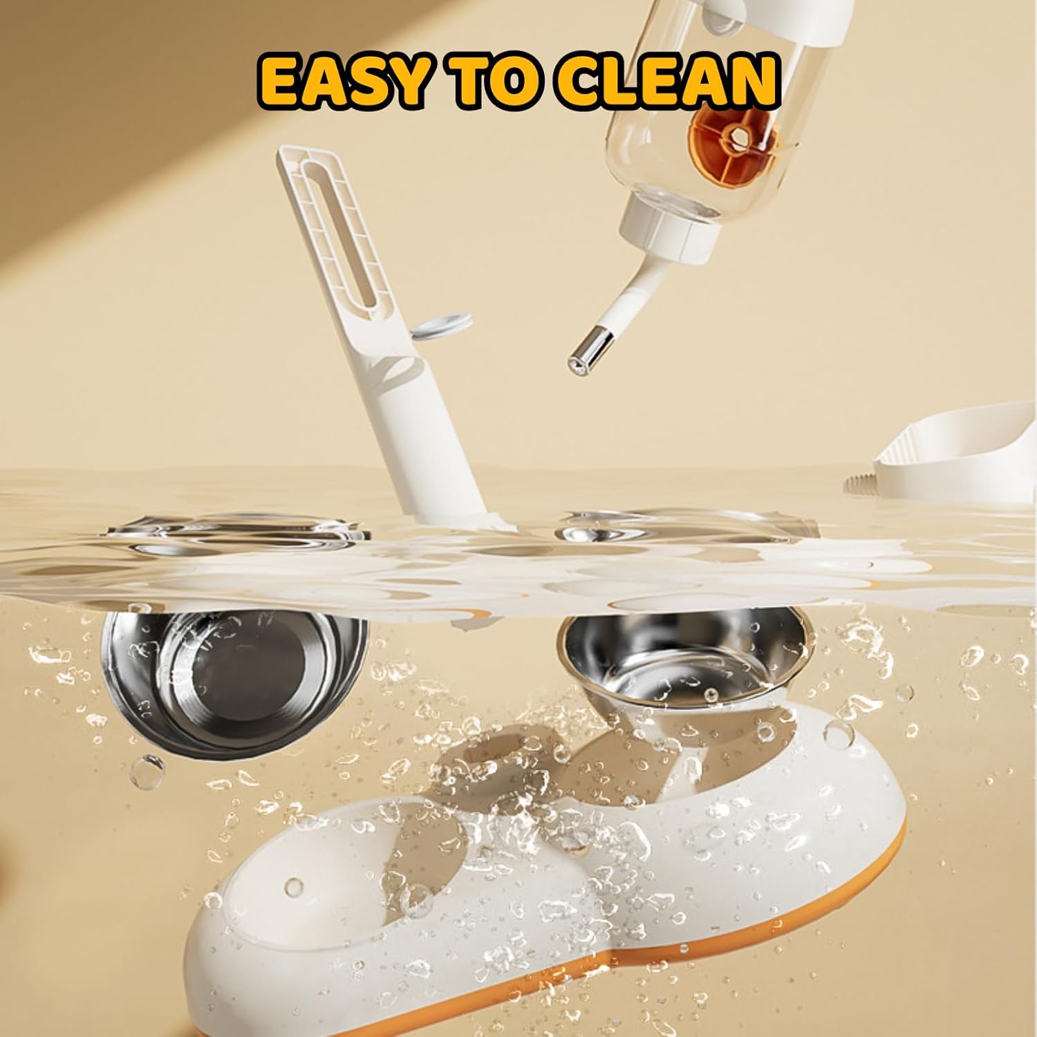 Luxury Pet Food Water Feeder Suspensible Crate Dripless Dog Kennel Bottle Dispenser Automatically Feeding Water 100% BPA-Free Stainless Steel Bowl