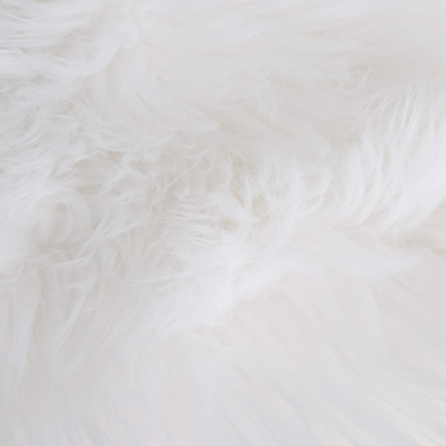 Sweet Home Collection Faux Fur Area Rug Sheepskin Decorative Chair Sofa Couch Throw 3' x 2' Foot Soft and Luxurious Cruelty Free Eco Friendly Shag Non Skid Premium Floor Cover, White