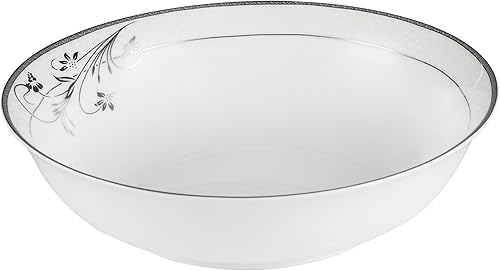 Miniatura 4 de Lorenzo Elegante servicio de porcelana de hueso de 57 piezas para 8 juegos de vajilla de viola, plata