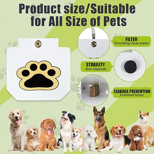 Miniatura 4 de Poofzy Fuente de agua para perros, rociador de agua para perros grandes, juguete de agua para perros, aspersor de agua activado con patas activadas