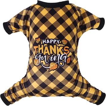 CuteBone Thanksgiving Dog Pajamas Costumes Pet Clothes Cat Apparel Shirt Winter Holiday Cute Pjs Outfits for Doggie Onesies P261XL X-Large