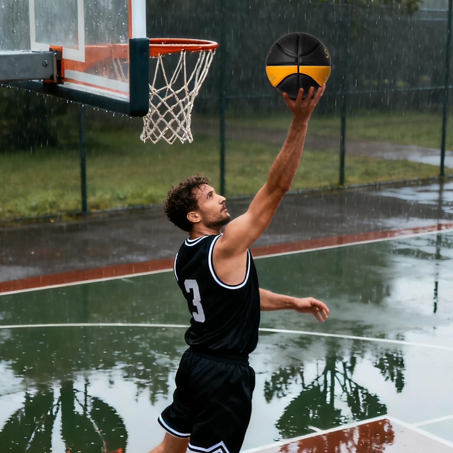 SKEO 3.0LBS Weighted Basketball, 29.5" Trainer Heavy Basketballs Made of Composite, Indoor Outdoor Training Ball for Improving Ball Handling Dribbling and Rebounding Skills (Deflated, Size 7)
