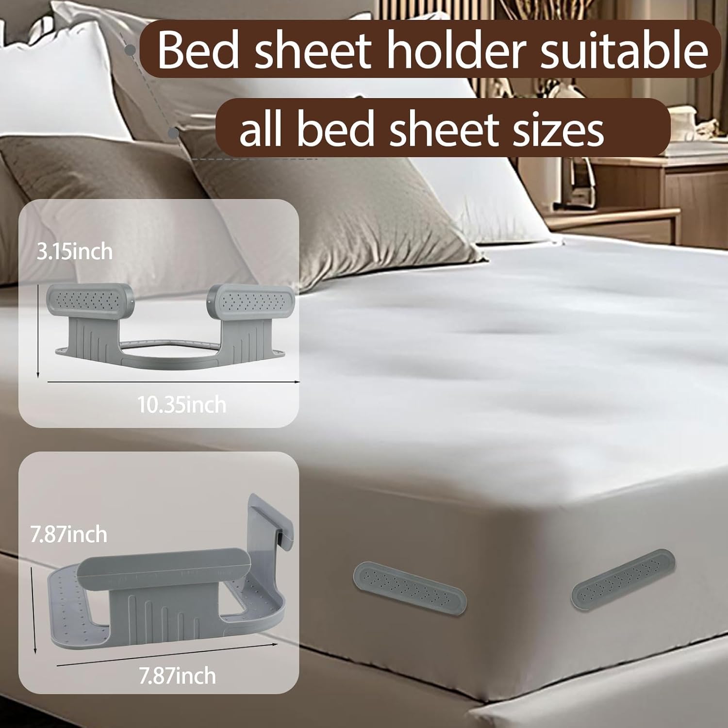 Bed Sheet Holder with Lock Strips,New Upgrade Sheet Straps Keep Sheets Firm & Tight,Bed Fitted Sheet Holder for Corners,Sheet Clips,Mattress Sheet Holder Strap,Sheet Secure Lock Fasteners