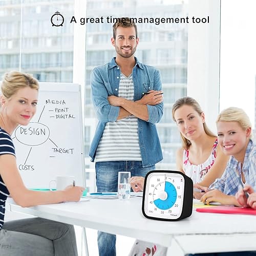 Miniatura 6 de Yunbaoit Temporizador visual mejorado con funda protectora, temporizador de cuenta regresiva silencioso de 60 minutos para niños y adultos (amarillo)