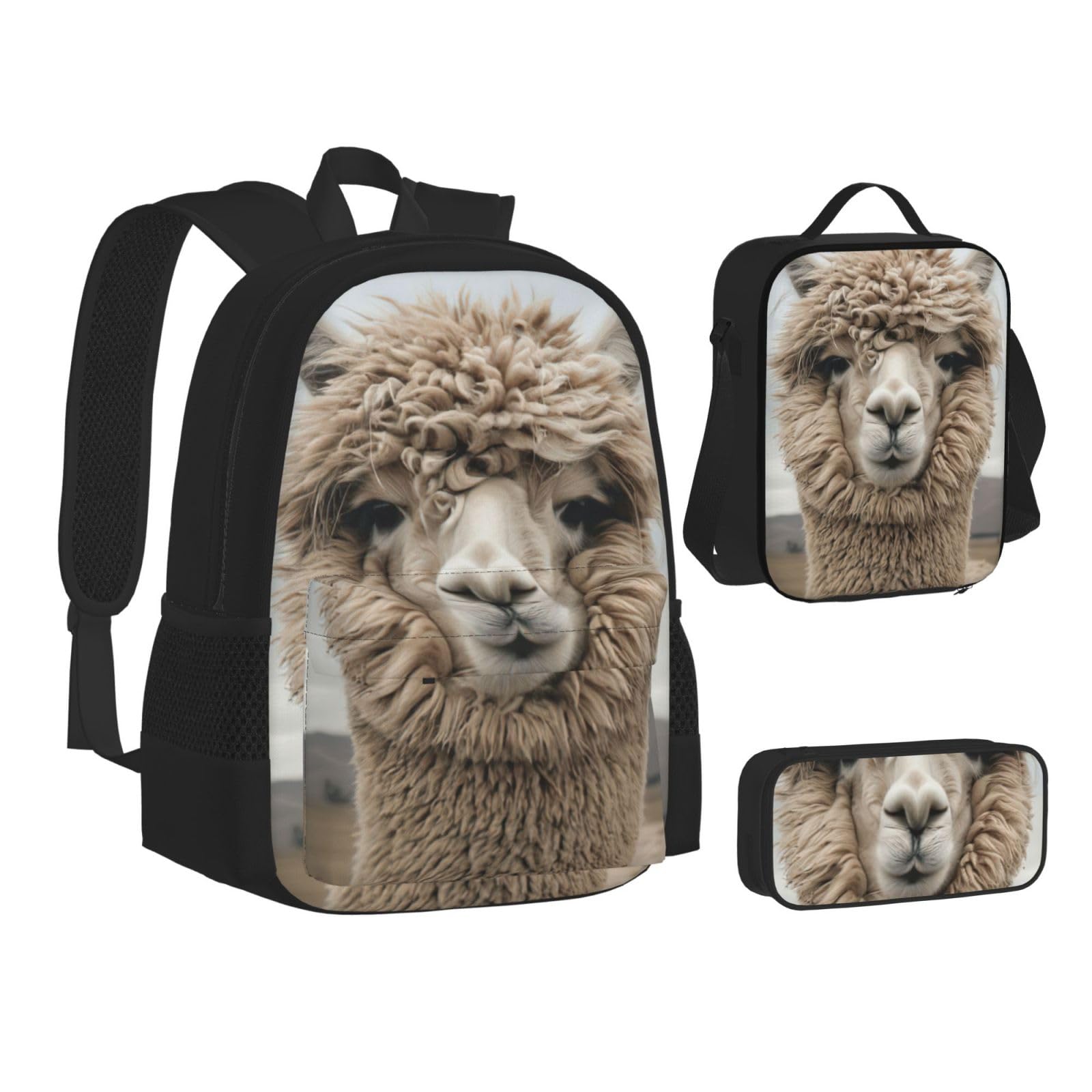 Zaino, borsa portapranzo, astuccio, set da 3 pezzi, per lavoro e