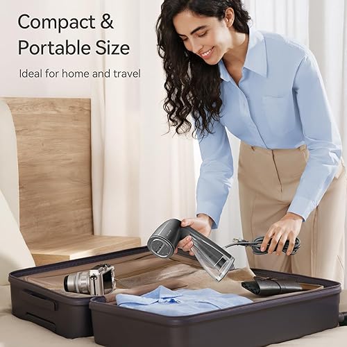 Miniatura 50 de HiLIFE Vaporizador mejorado para ropa, diseño portátil de mano, potente vapor de 1100 W, tanque más grande de 10.1 fl oz y tecnología sin fugas