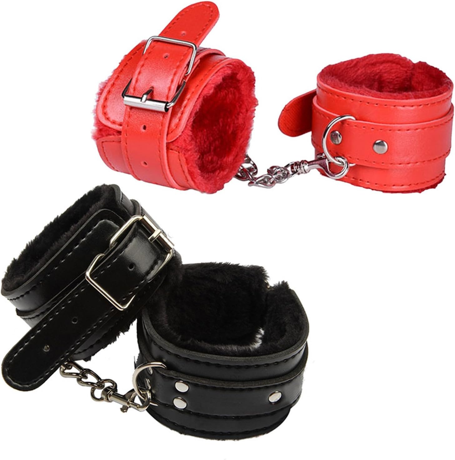 Sm Toys Sexy Adjustable PU Leather Plush Handcuff Ankle