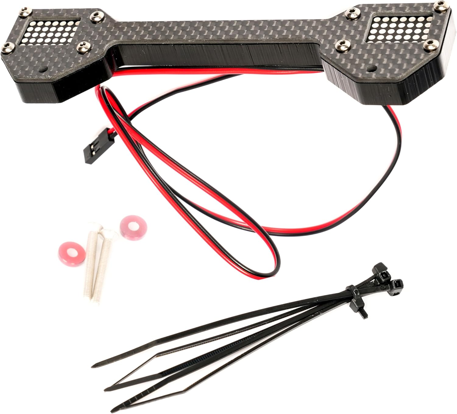 Headlight & Rear Light Set for Arrma 4S 1/8 Mojave,Nylon and Carbon Fiber Durable Head & Rear Light LED 1/8 Scale Lamp Bar for Arrma Upgrade RC Car Parts Accessories