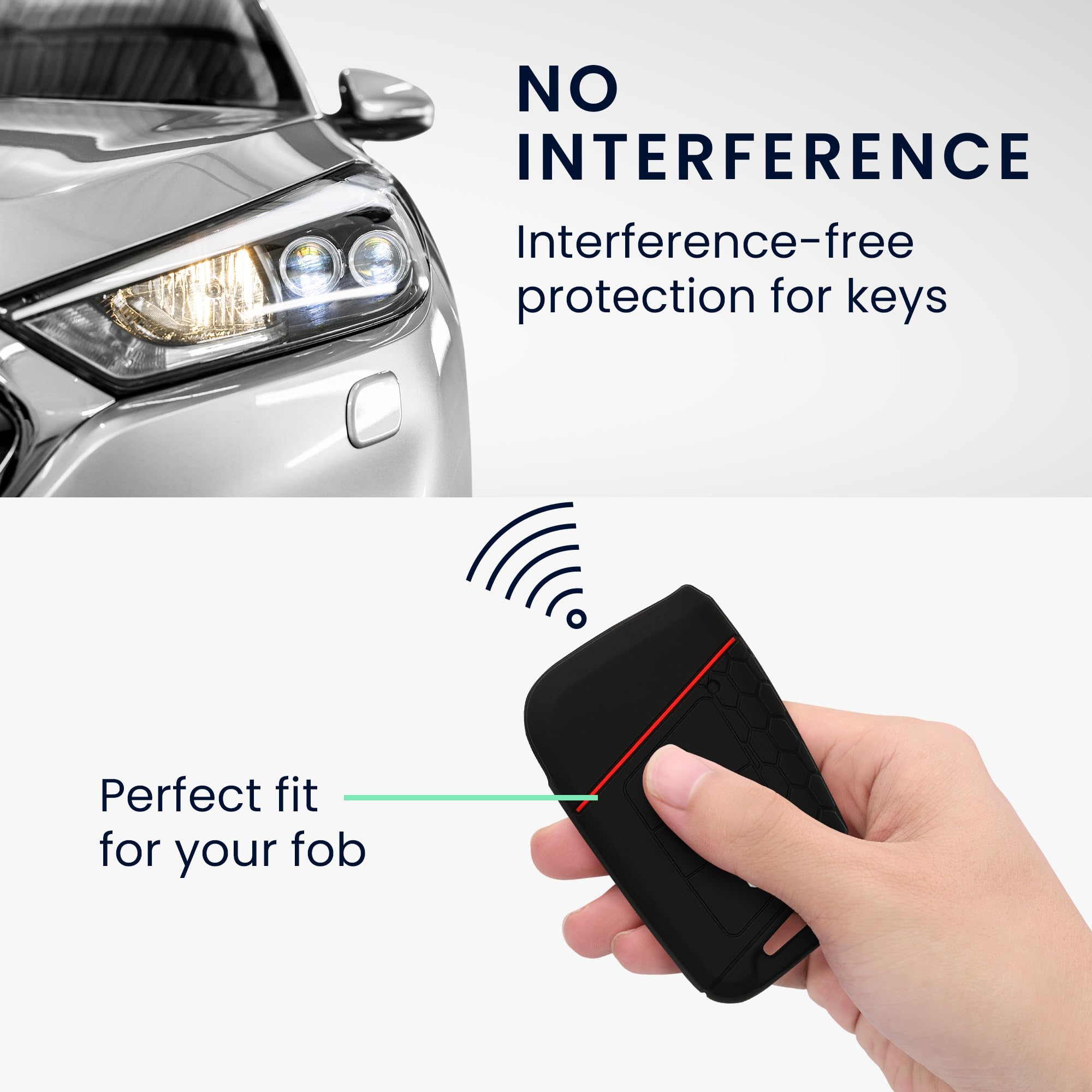 kwmobile Car Key Cover Compatible with VW 3 Button Car Key (only Keyless Go) Key Cover, Silicone Protective Car Key Fob Case - Image 3