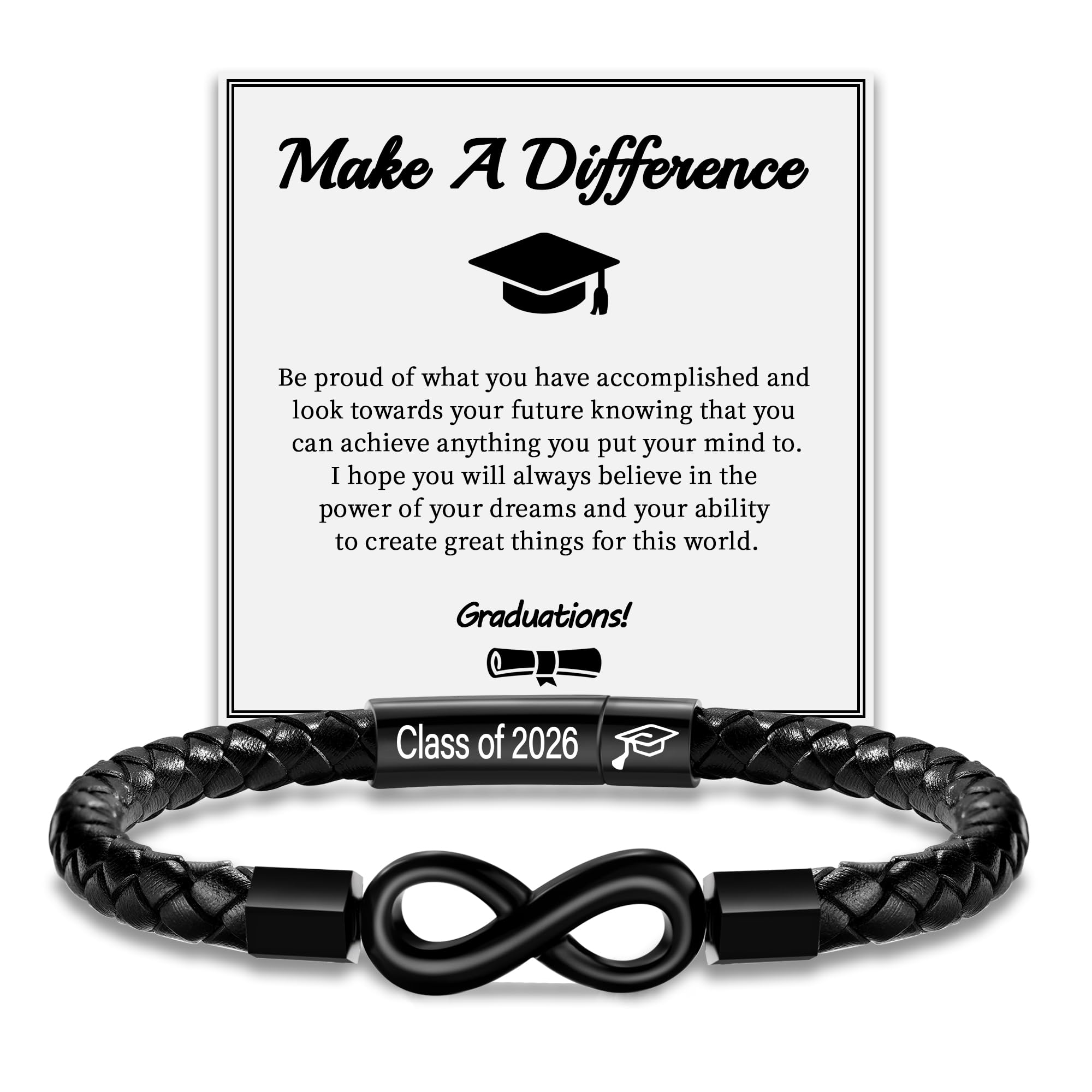 Leather Bracelet Gifts for Men, To My Son Bracelet Fathers Day Bracelet Gifts Dad Grandpa Love You Forever Engraved Birthday Valentines Graduation Gift Infinity Knot Jewelry