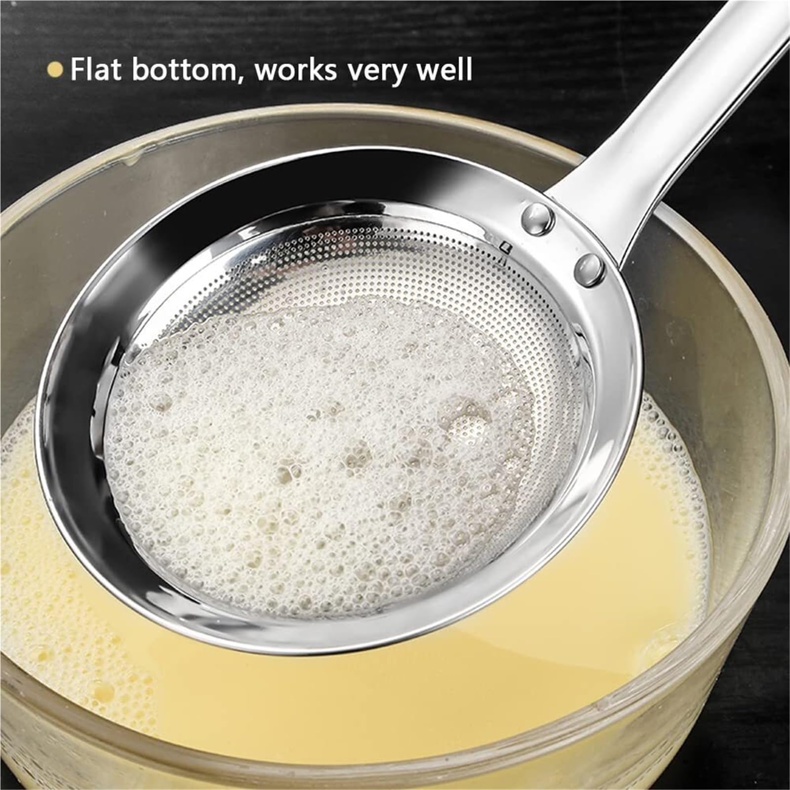 Sitko Skimmer Kuchenny Durszlak Z Siatki Ze Stali Nierdzewnej Do Gotowania Warzyw Sitko Z Pianką Gorący Garnek łyżka cedzakowa(27cm)