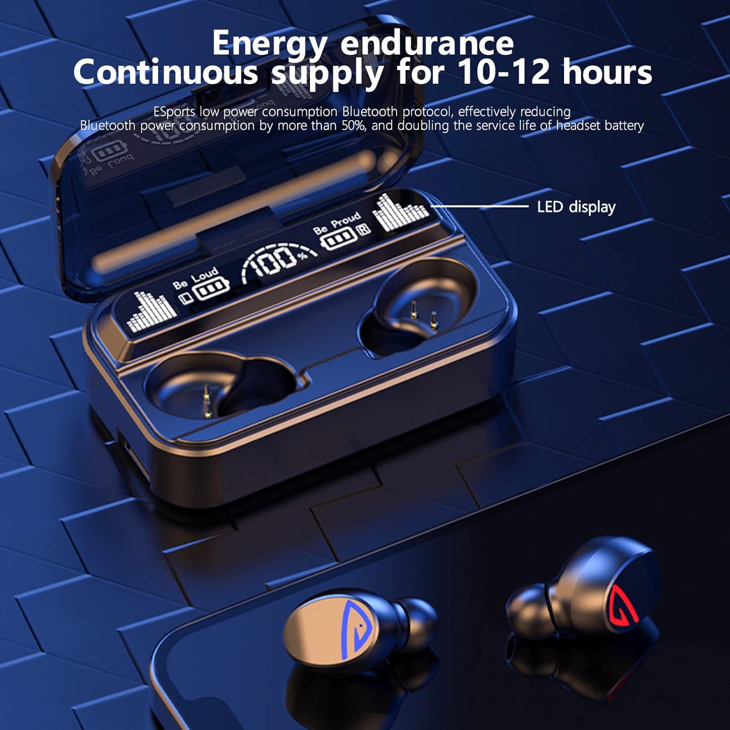 earbuds wireless bluetooth wireless headphoness in ear light weight headphones smart fingerprint t ouch built in microphone immersive premium sound w