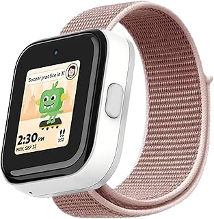 Orisell Kids Watch Band Compatible for SyncUp Kids Watch Bands, 20mm Boy Girl Smart Watch Band Replacement with Quick Realease Pins, Breathable Hook&Loop Nylon Sport Style (Sand Pink)