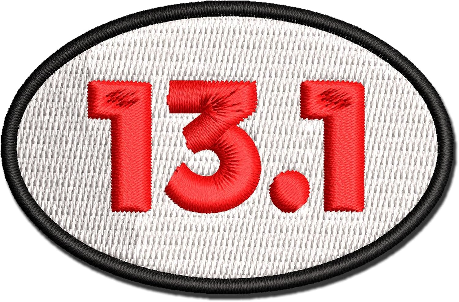 13.1 Half Marathon Runner Multi-Color Embroidered Iron-On Patch Applique - Large 3.5 Inch