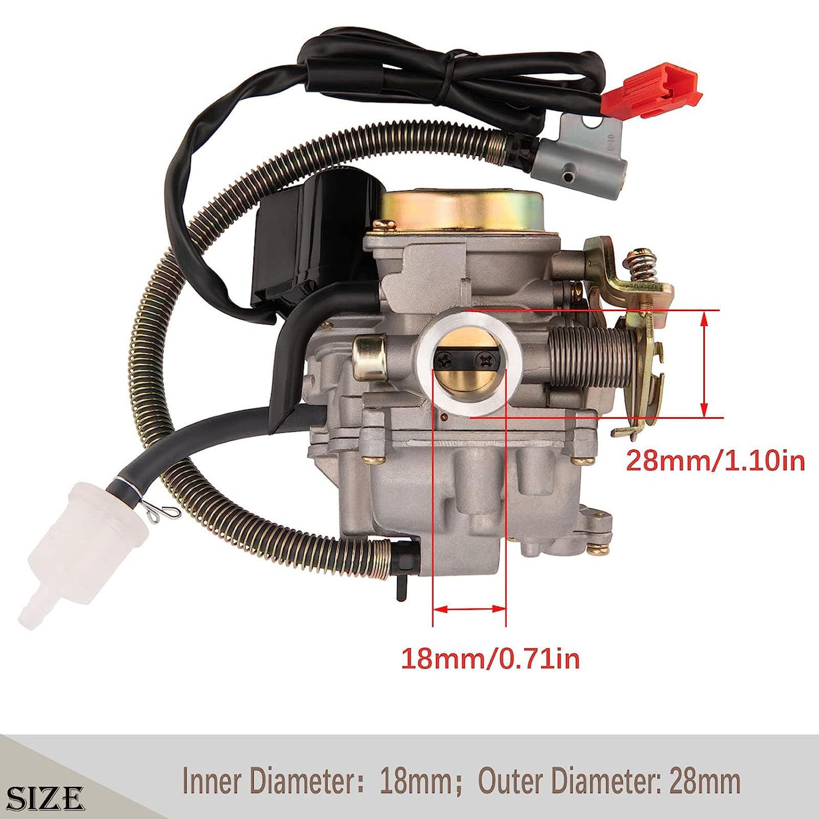 Kompatibel mit 50CC Vergaser 4 Takt GY6 Hochleistungs 139QMB Vergaser für 49cc 50cc Scooter Moped PD18J Vergasermotor