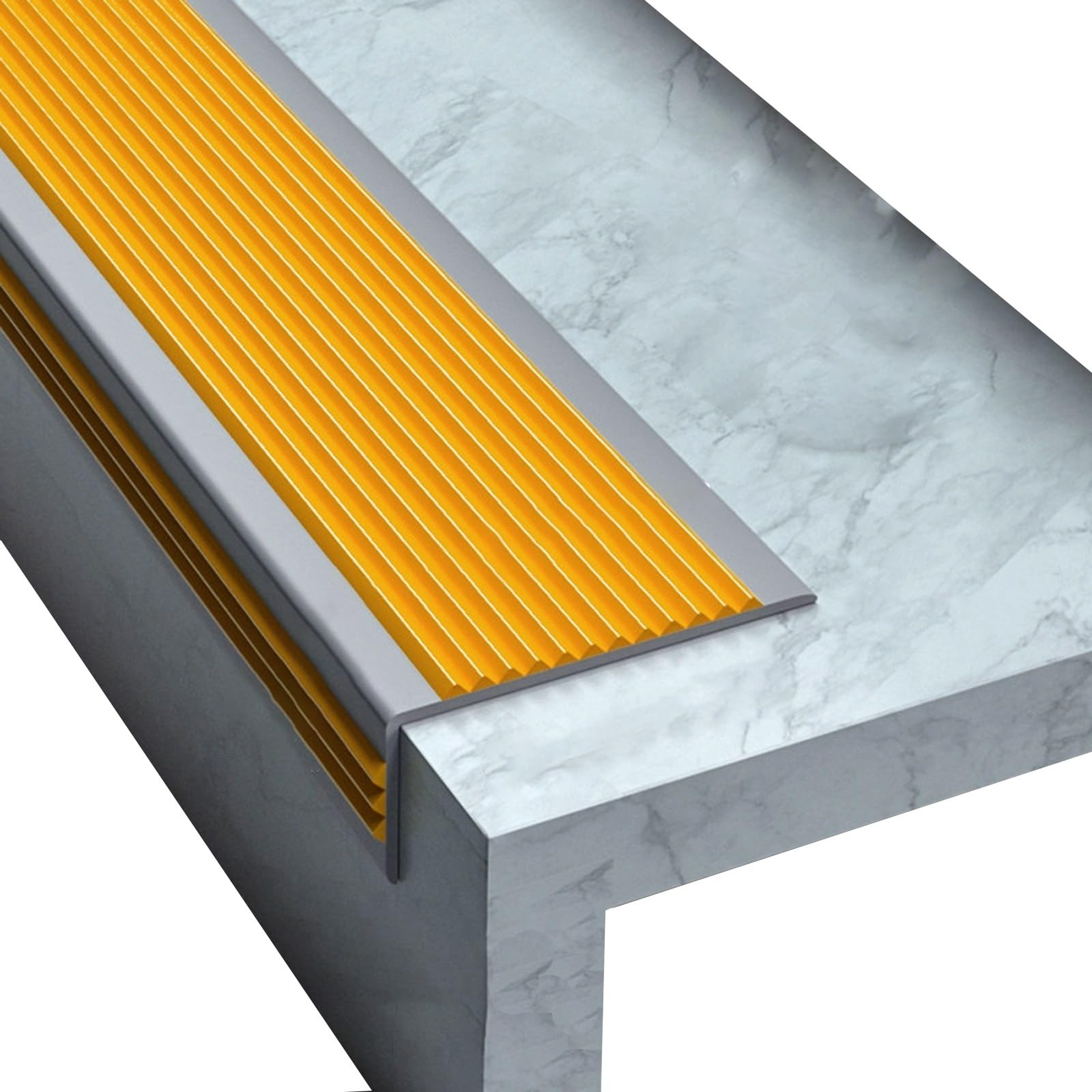 Perfil Protector de Escalera Tiras De Protección De Bordes De Escaleras De Pvc Suave, Nariz De Escalera Antideslizante Autoadhesiva, Adecuadas Para Escaleras Interiores/Exteriores(L-23m/75.46ft)