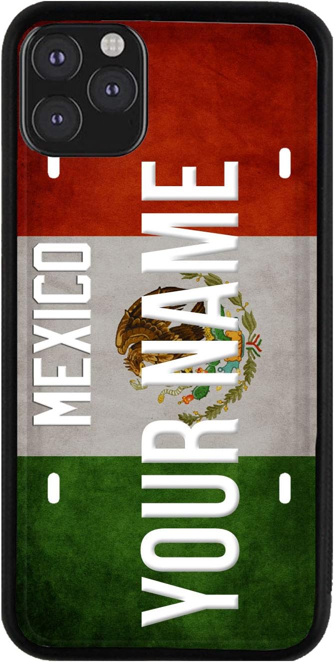 Bleu Reign Personalized Phone Case for iPhone License Mexico Plate, iPhone 5 to 16 (Add Custom Name)