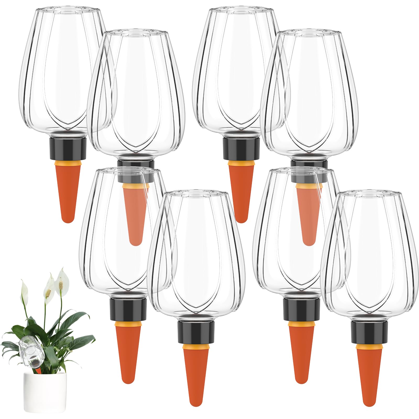 8Pcs Plant Watering Device,350ml Automatic Plant Watering Globes,Transparent Selfwatering Plants System for Home Indoor Outdoor Balcony Garden Plant