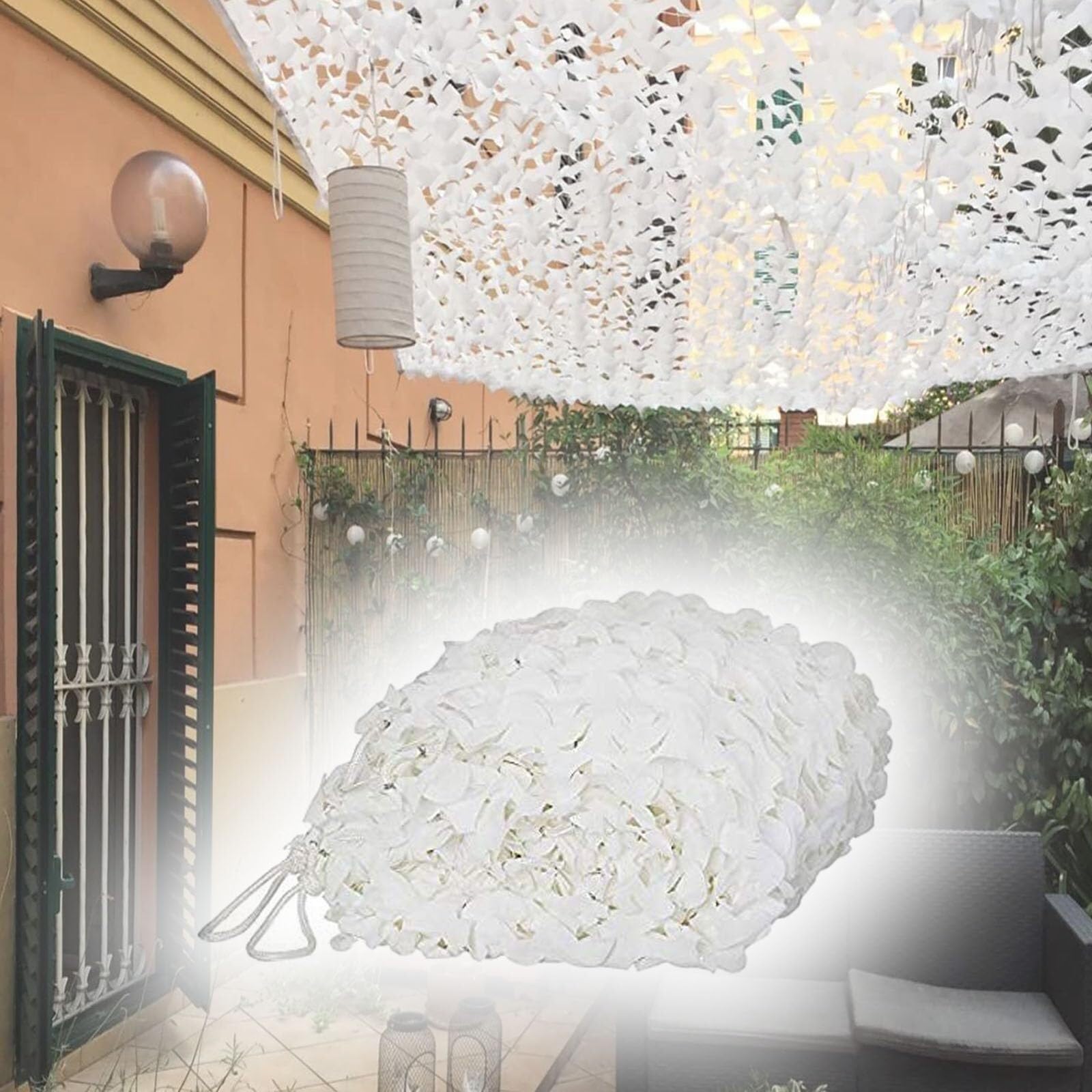 Jfblsd Cream Camouflage Netting, Shade Camo Garden Camo Netting Mesh Fabric Sunscreen, Camouflage Net For Decoration Military Hunting Shooting Hide Camping Sunshade(2Mx3m)