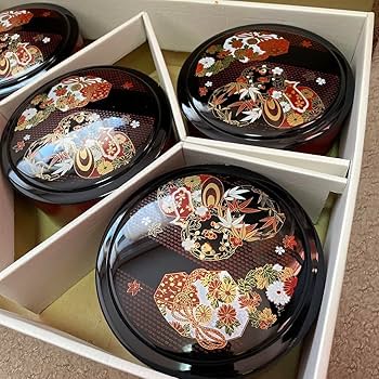 Amazon.co.jp: 蓋付きちらし寿司椀 煮物椀 5点セット 昭和レトロ