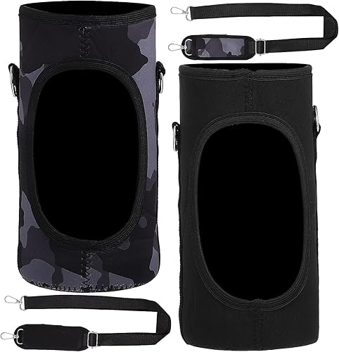 2 bolsas portadoras para botellas de agua, soporte para botella de agua, bolsa de playa con correa ajustable para el hombro y bolsillos para