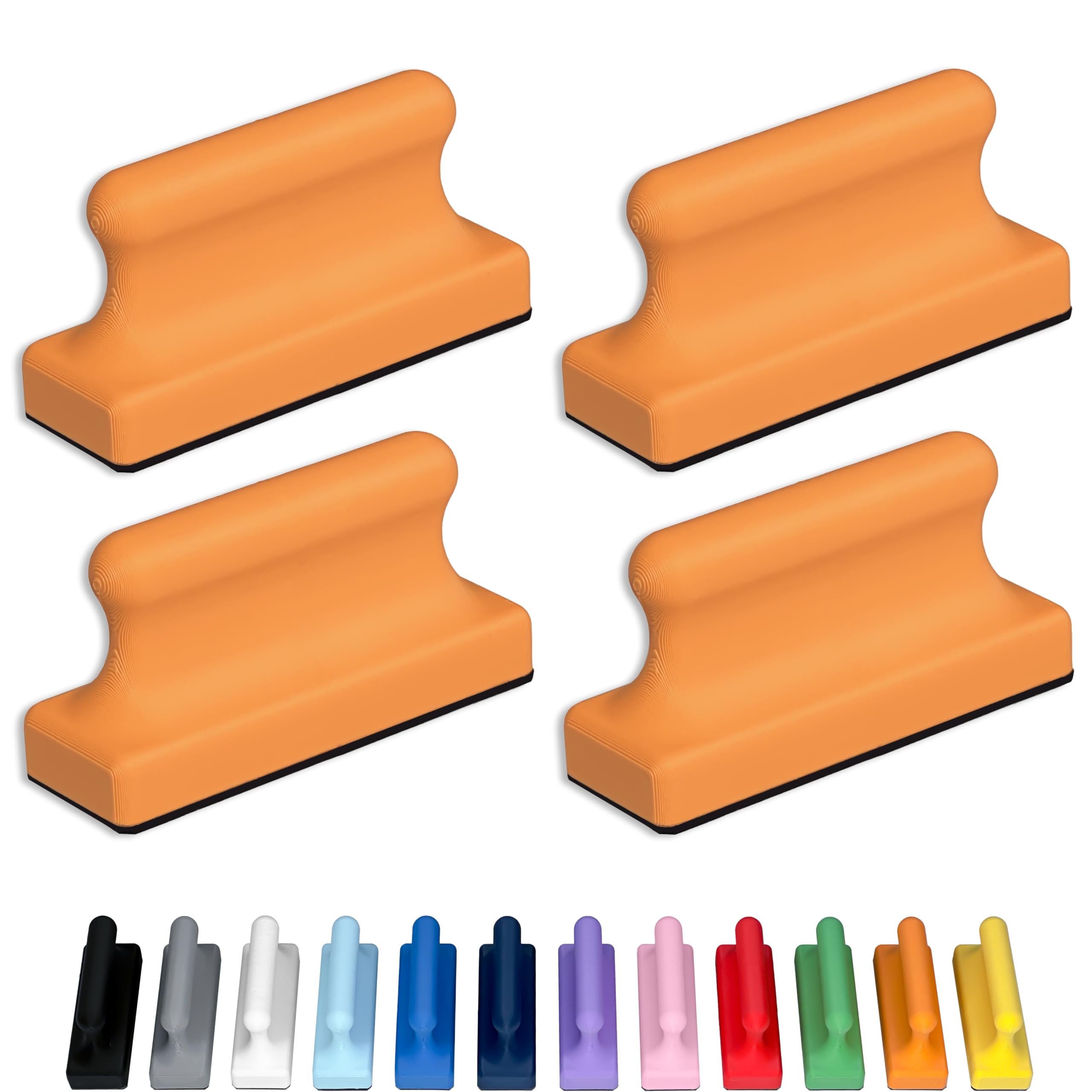 Glassboard Studio Mega Magnets - Neodymium - Heavy Duty, Colorful, Ergonomic, Ideal for Crafting, Quilting, and as Magnetic Knife Holders (4, Tangerine Orange Pawn) โ image 1