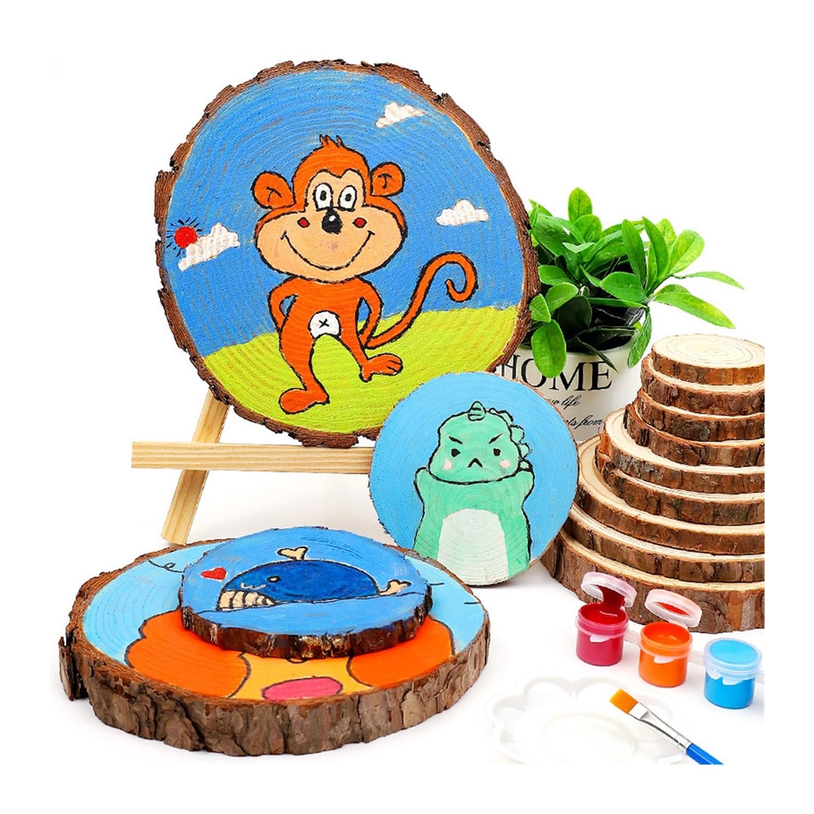 30pcs Wood Slices Log Slice Disc Para Decorar | DIY Circle Round Wood Disks Crafts for Wedding Christmas Party Art Decoration(14-15cm)