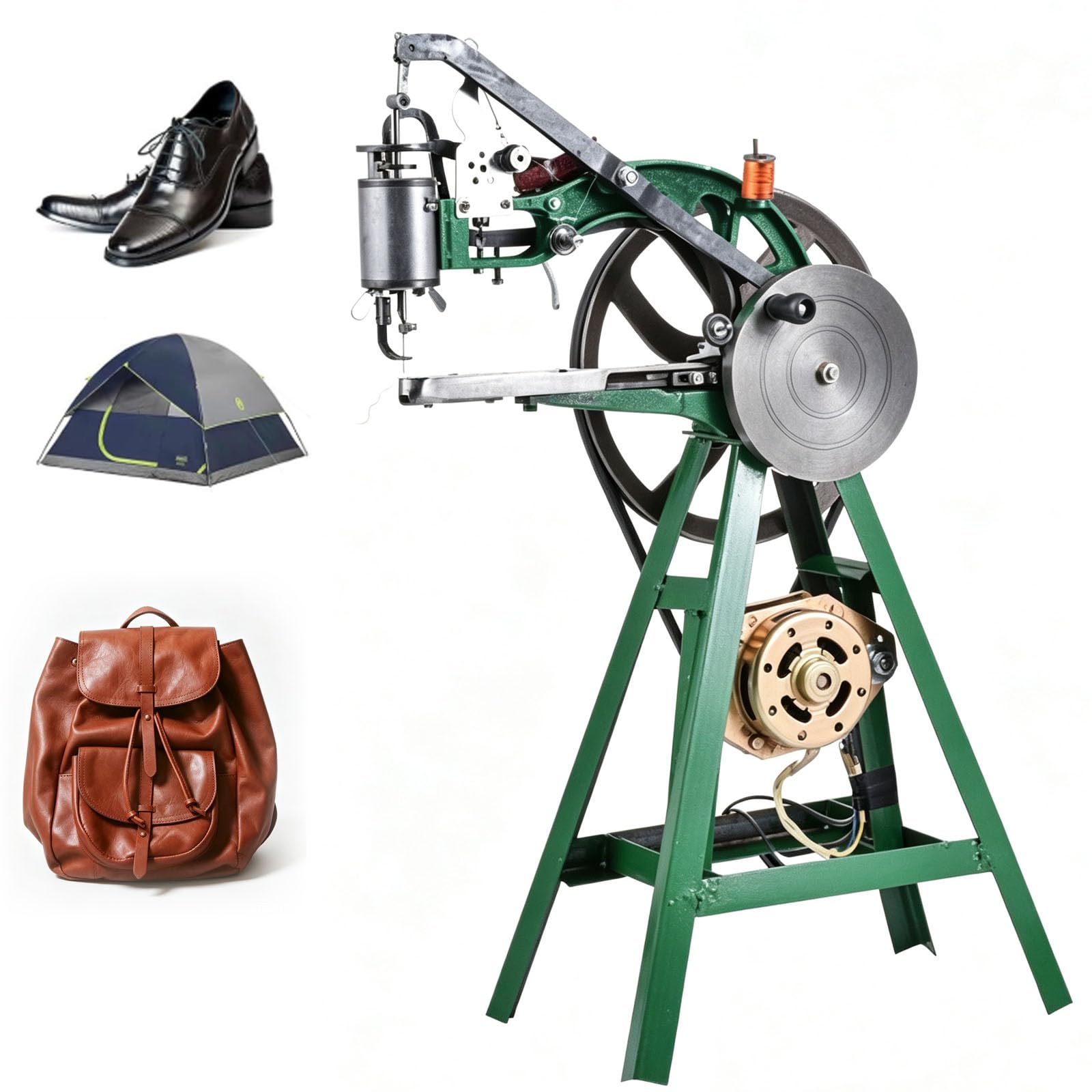 Macchina Per Riparazione Scarpe Da Calzolaio, Macchina Elettrica Per Cucire La Pelle Per Impieghi Gravosi Con Comando A Pedale E Manovella, Doppia Piastra Ad Ago, Per La Riparazione Di Scarpe