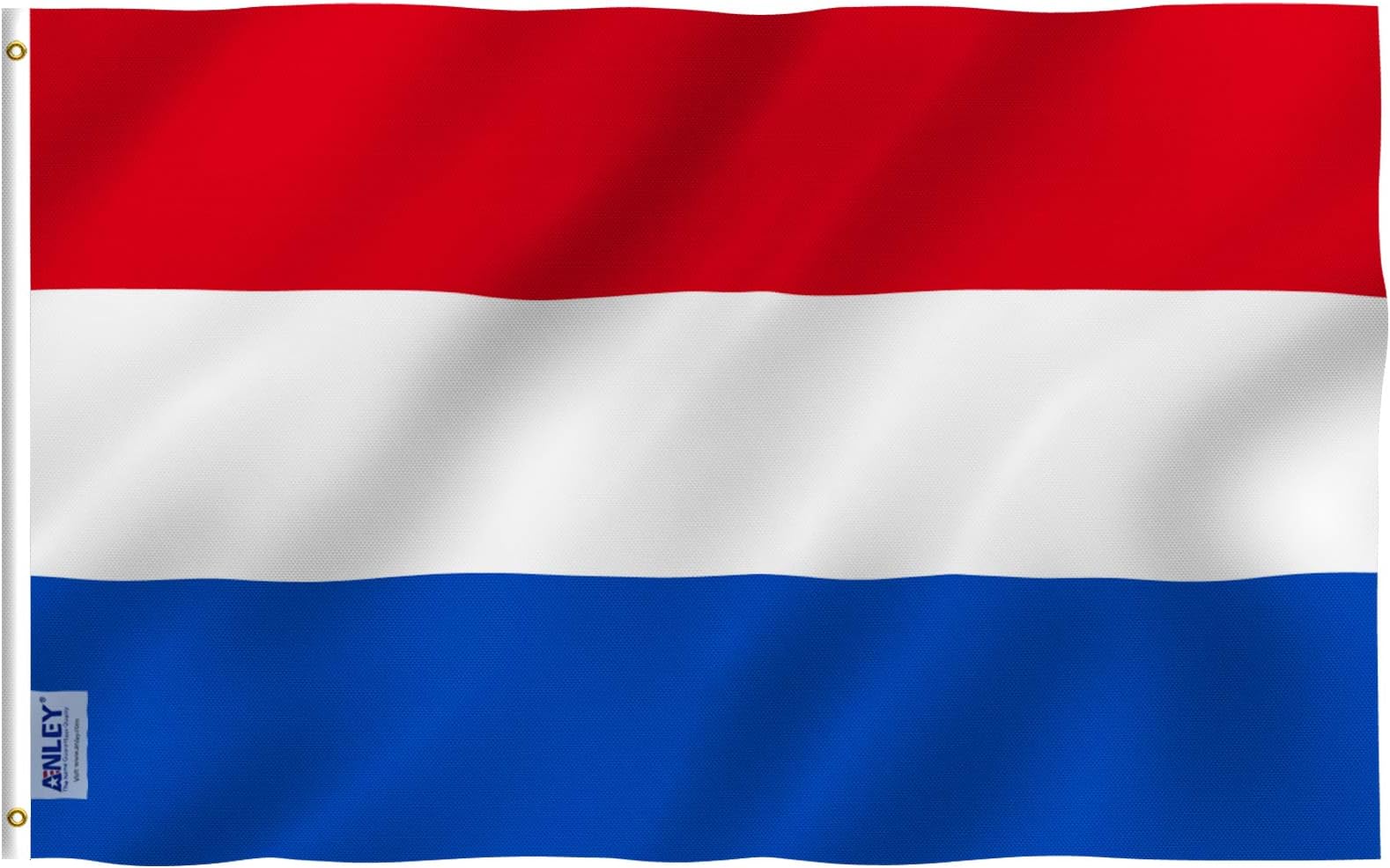 Anley Fly Breeze 3x5 Foot Netherlands Flag - Vivid Color and UV Fade Resistant - Canvas Header and Double Stitched - Holland National Flags Polyester with Brass Grommets 3 X 5 Ft…