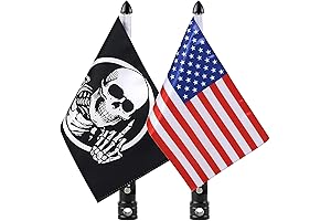 Motorcycle Flag Pole Mount with 2 Flags