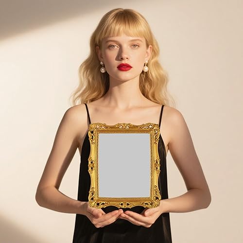 Miniatura 2 de OIGUMR Espejo cuadrado de pared vintage espejo dorado de 111 x 94 pulgadas