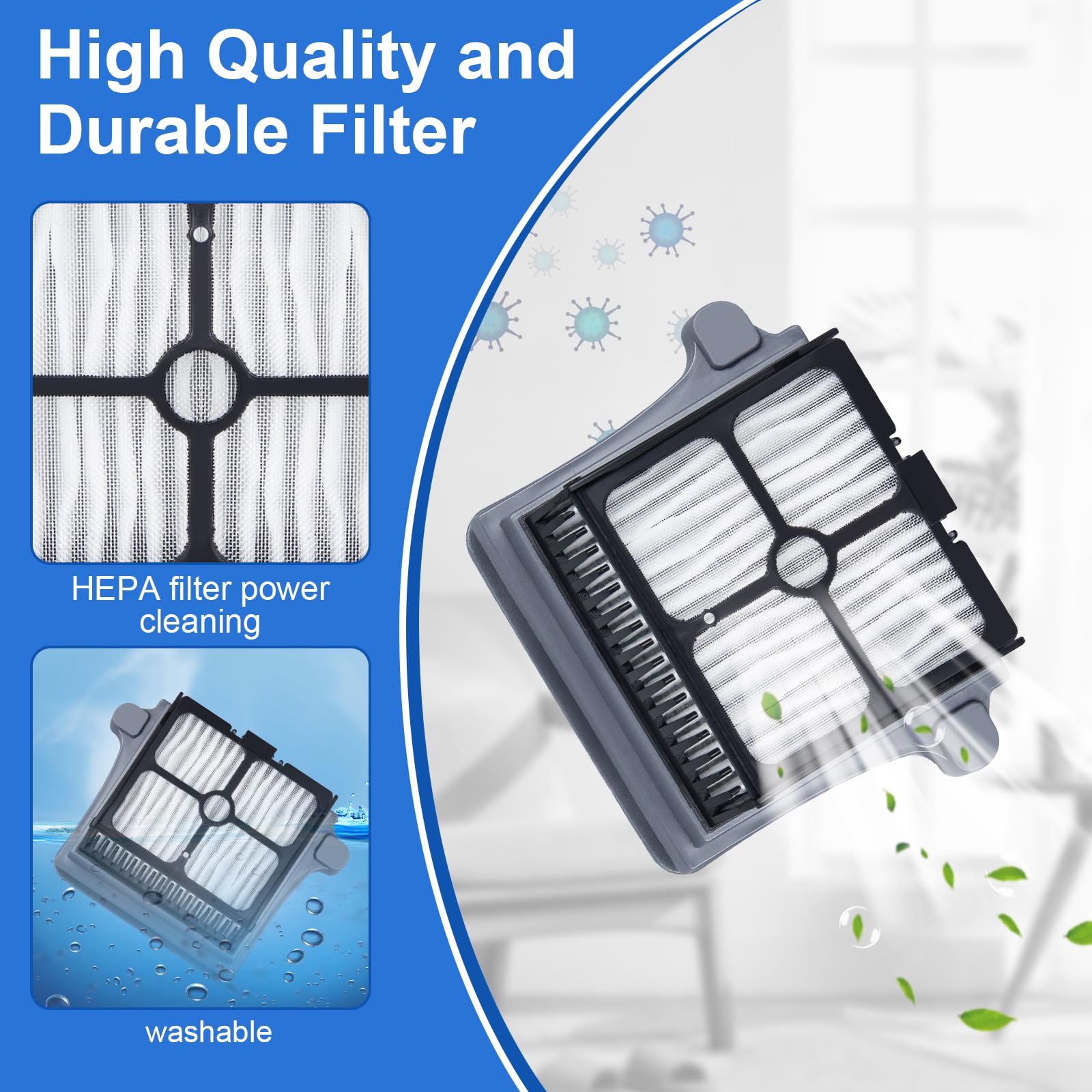 Kit Ricambio Rullo Spazzola E Filtro Per Tineco Floor ONE S7 E S6 Pro, 2 Rulli + 2 Filtri, Installazione Facile