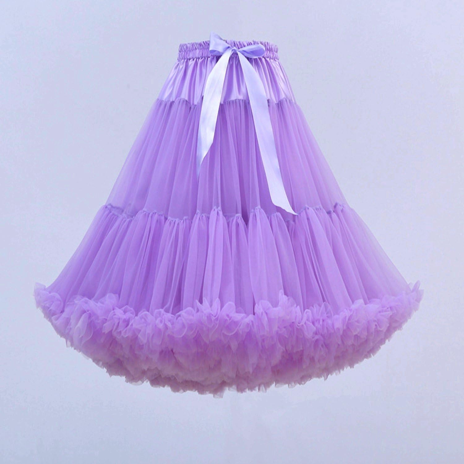 FOLOBE Women's Knee Length 50s Soft Puffy Tutu Skirts Ballet Costume Tulle Underskirts Knee Length Petticoat Skirt for Women