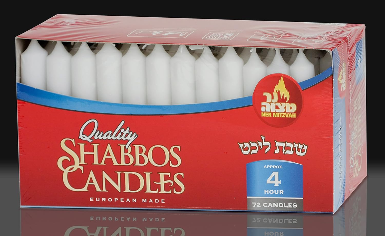 Ner Mitzvah Classic White Taper Candles – 5 Inch Candles - 72 Bulk Pack - for Shabbat Candles, Dinner Tables, Restaurants, Ceremonies and Emergency - 4 Hour Burn Time