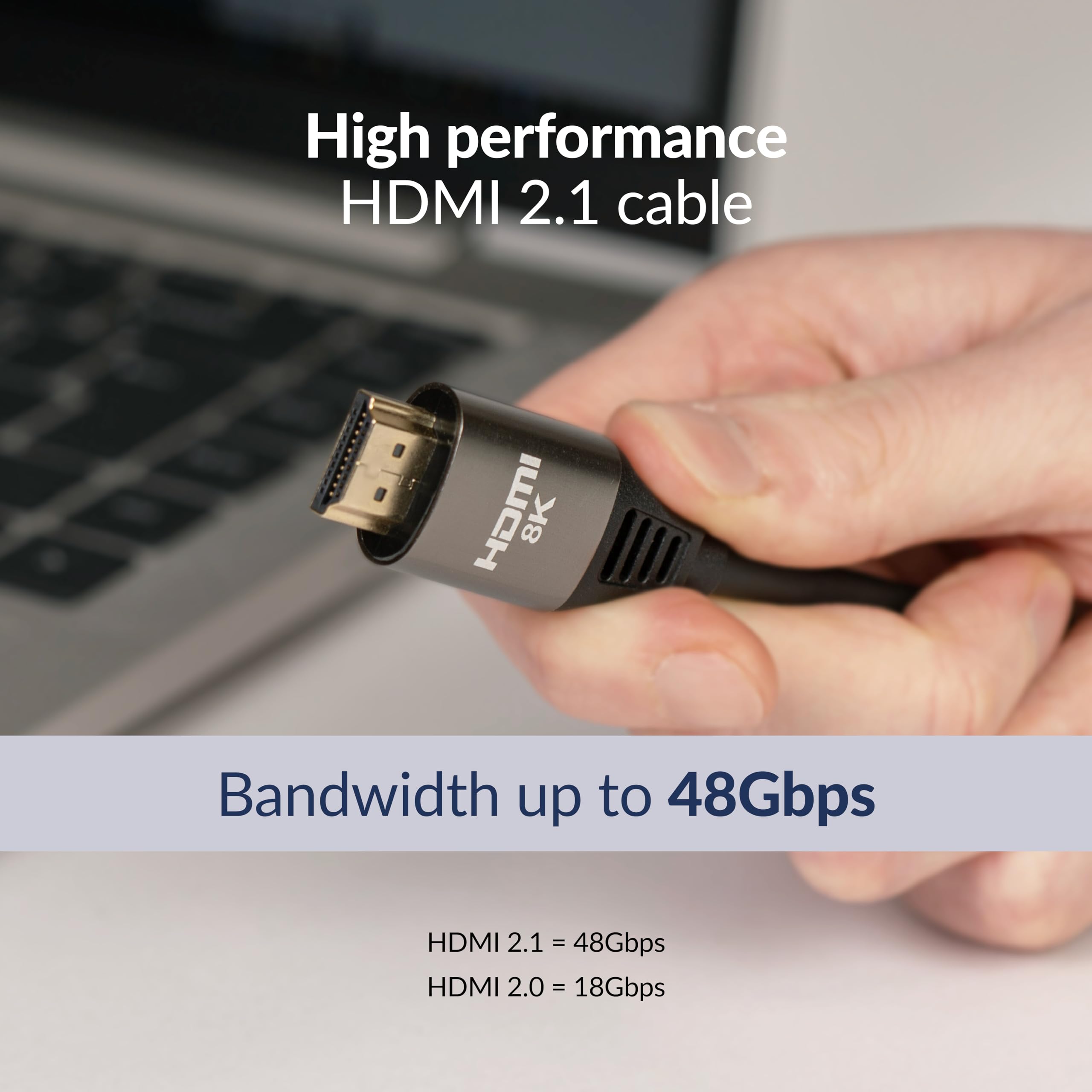 Pro Signal PSG3479-HDMI-2M 8K HDMI Cable 2m - Ultra High Speed 60Hz, HDMI 2.1, Gold-Plated, 48Gbps Bandwidth, Dynamic HDR, Durable PVC - Image 3