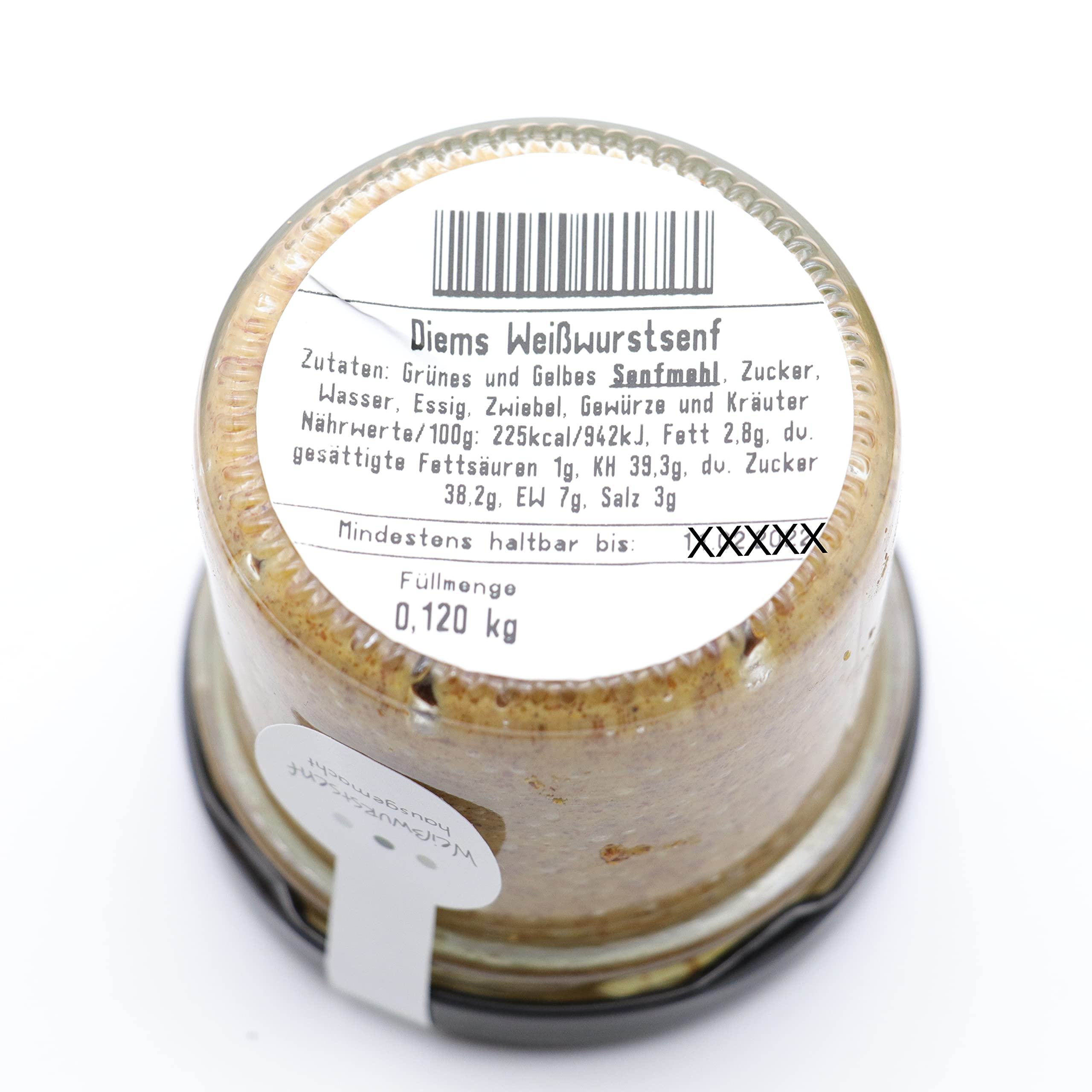 Geschenkset Weisswurst / (2x Weißwurst im Glas - 4 Stück + 1 Glas Süßer Senf a 120g) - Original Münchner Weisswurst – nach Uropa Johann Diems Rezept - langes MHD - 220G Abtropfgewicht, 400g Glas