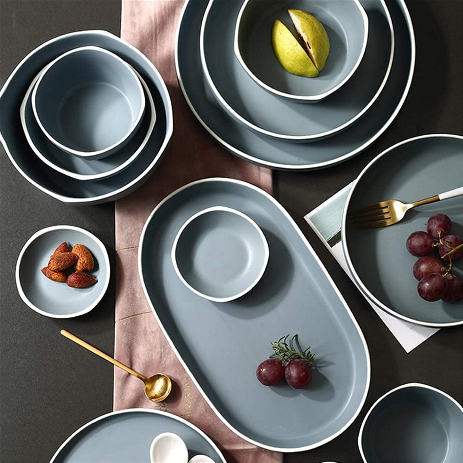 Zestawy talerzy obiadowych, zestawy obiadowe nowoczesne, porcelanowe zestawy obiadowe, talerze ceramiczne, talerze deserowe, miski na płatki, sejf w kuchence mikrofalowej i zmywarce, na co dzień,