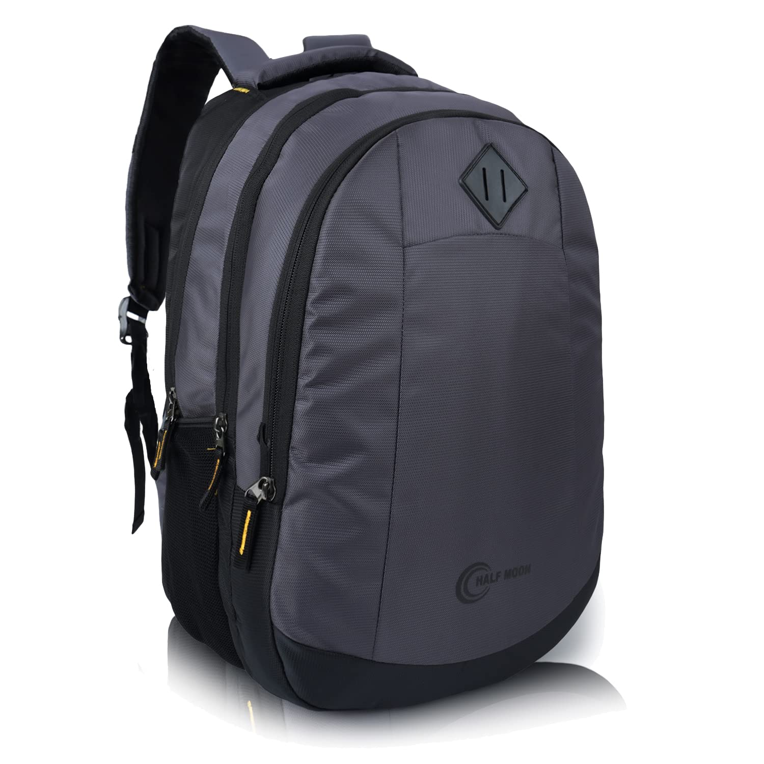 Half Moon34L Waterproof Water Resistant 15.6In Standard Laptop Backpack For Men Grey Textured|Office Bag For Men/Office Bag For Women With Padded Laptop Compartment|Rain Cover&Reflective Strips