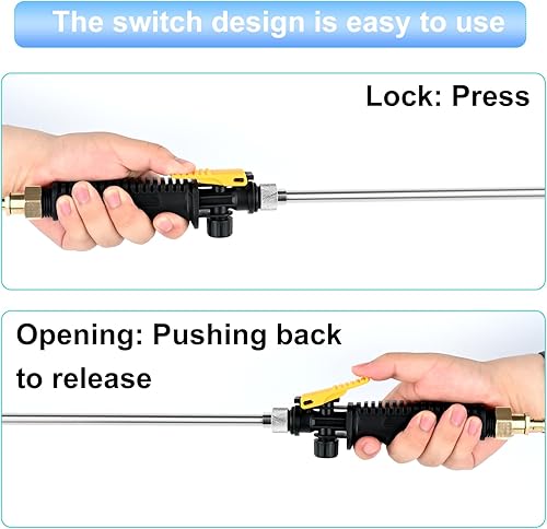 Miniatura 5 de Varita rociadora de 28 pulgadas para rociador universal de 38 pulgadas, boquilla de manguera de jardín con 2 válvulas de cierre y 2 abrazaderas de