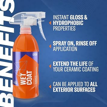 GYEON Wet Coat Spray-On Rinse Off Hydrophobic Gloss Coating for Cars 1000ml