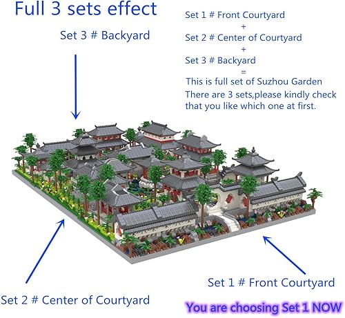 Miniatura 4 de Kadablk Architecture Chinese Style of Suzhou Garden (Set 1# Front Courtyard) Micro Block,Classical Famous Building Block Set,4222PCS for Adults &