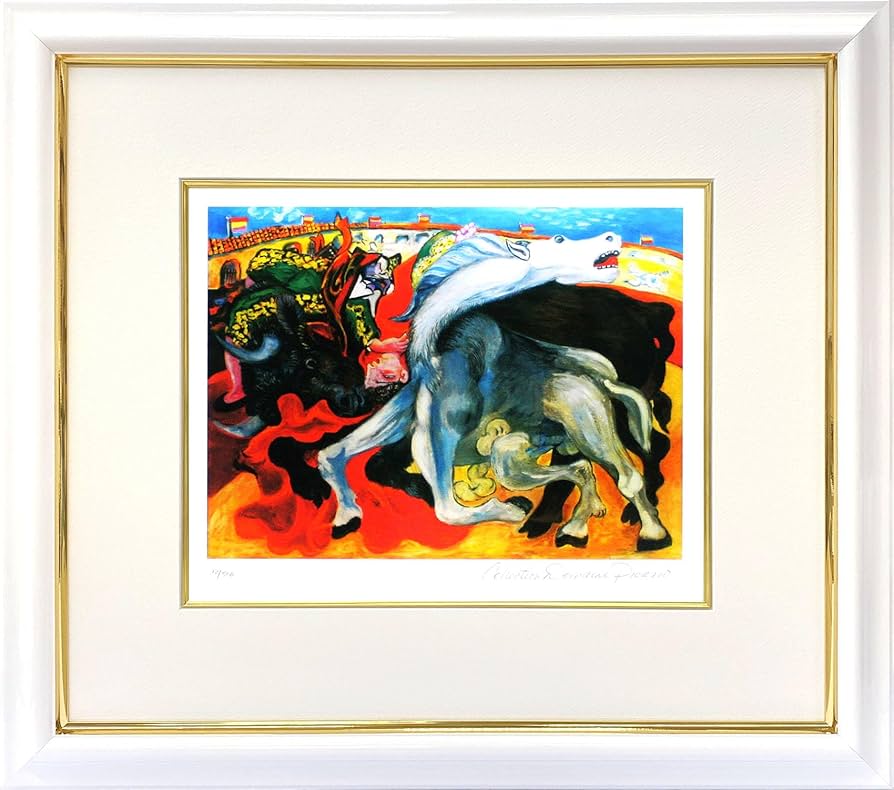 PABLO PICASSO(ピカソ) 闘牛士の死 額装 複製絵画 65cmx82cm 632/5000