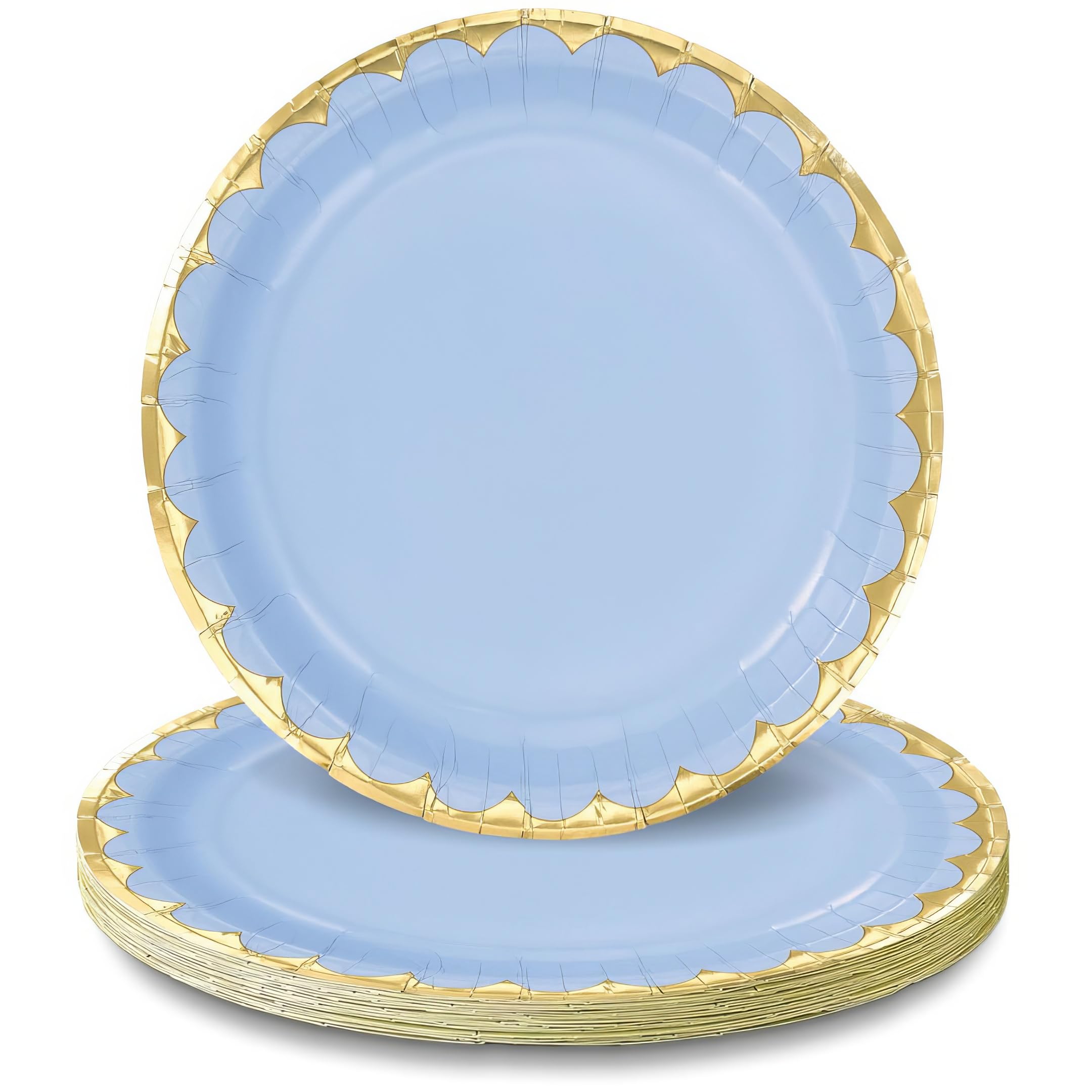 Amscan Okrągłe metaliczne papierowe talerze (25 cm), zestaw 8 sztuk, trwała i elegancka zastawa stołowa na imprezy i imprezy