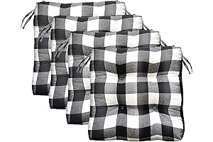 Cozy Black and White Buffalo Plaid Chair Pads