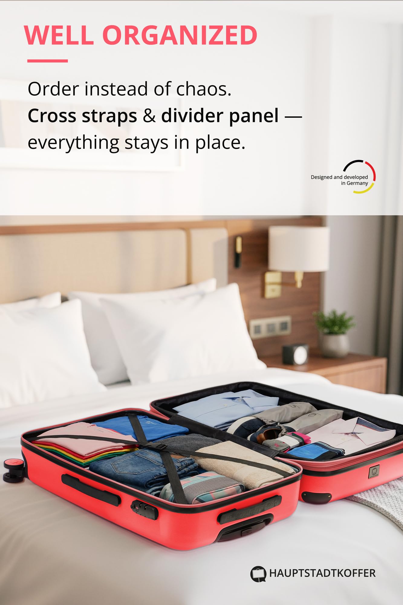 HAUPTSTADTKOFFER - Spree - Maleta rígida, Trolley expandible, Equipaje de Viaje, 4 Ruedas Dobles, TSA, 65 cm, 74 litros, Champán — view 330