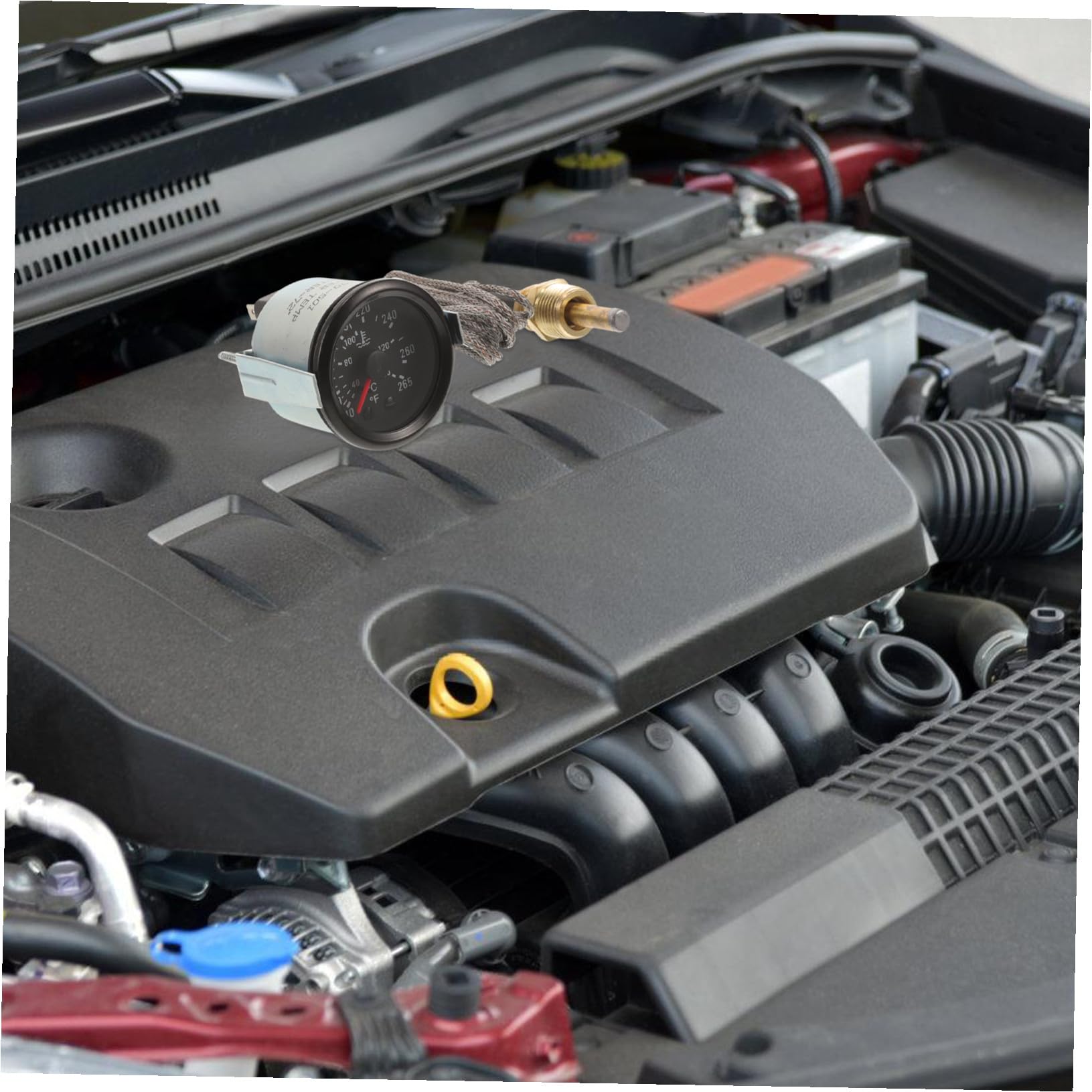 Termometro Meccanico Acqua con Sensore Indicatore Temperatura Celsius Fahrenheit Manometro Serbatoio Auto Senza Alimentazione Monitoraggio Temperatura Motore Real